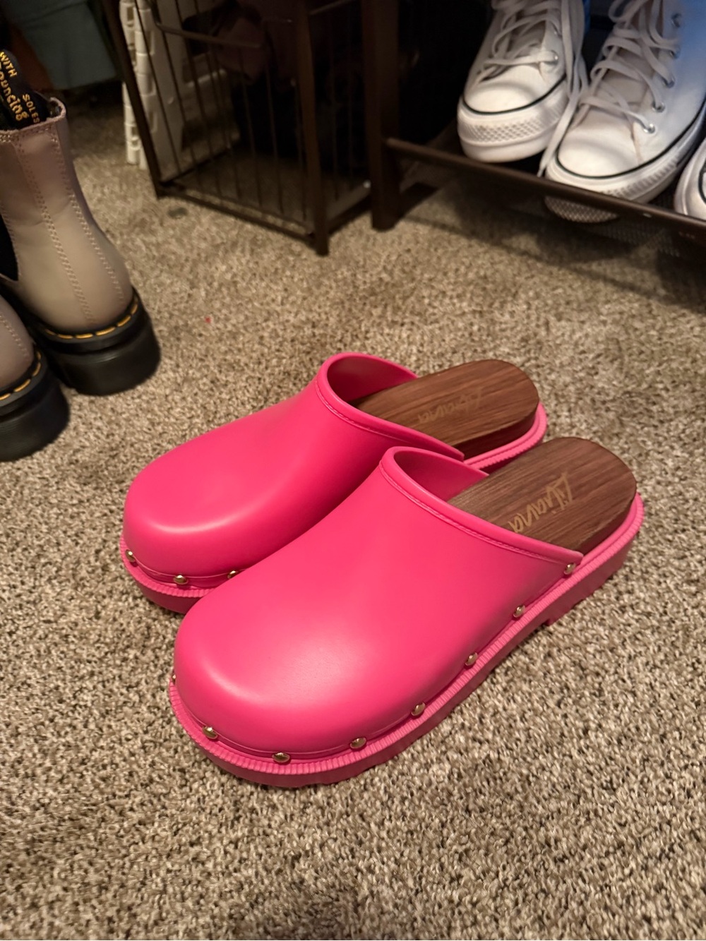Hot Pink Women's Platform Clog Mules - Picture 2 of 2